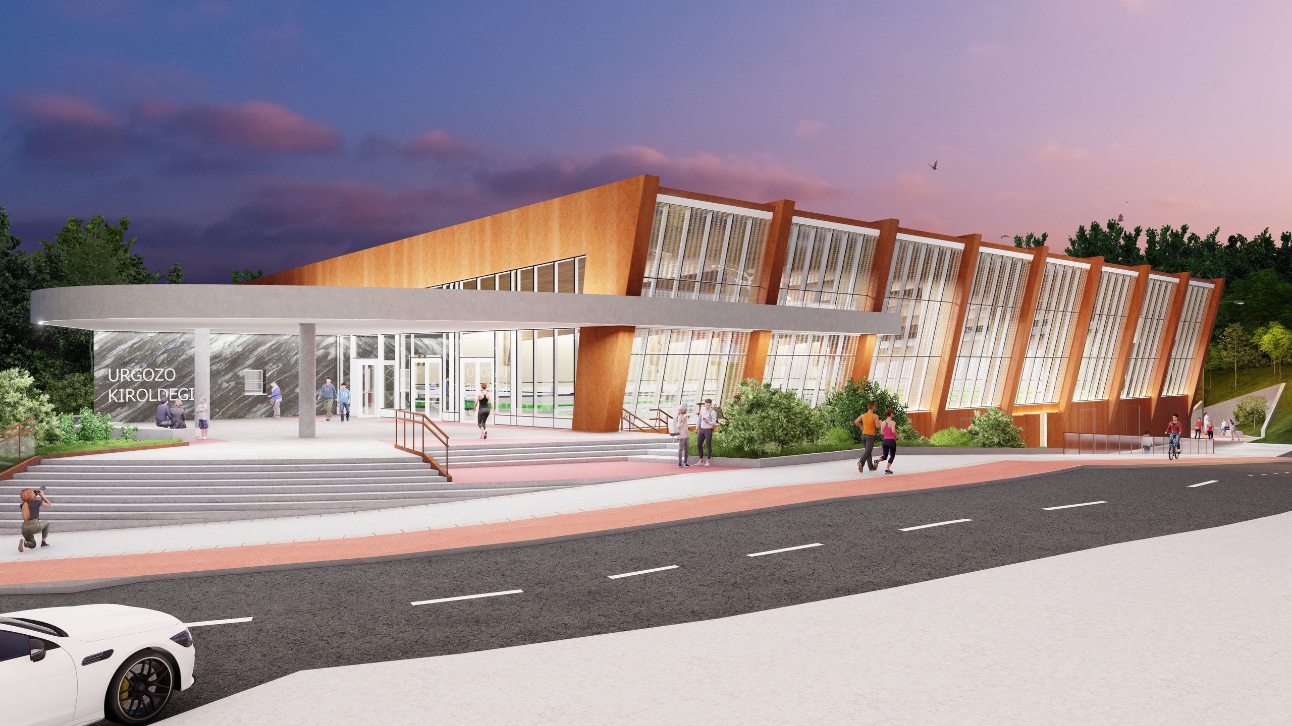 Polideportivo Urgozo: polideportivo integrado en la topografía en Amorebieta
