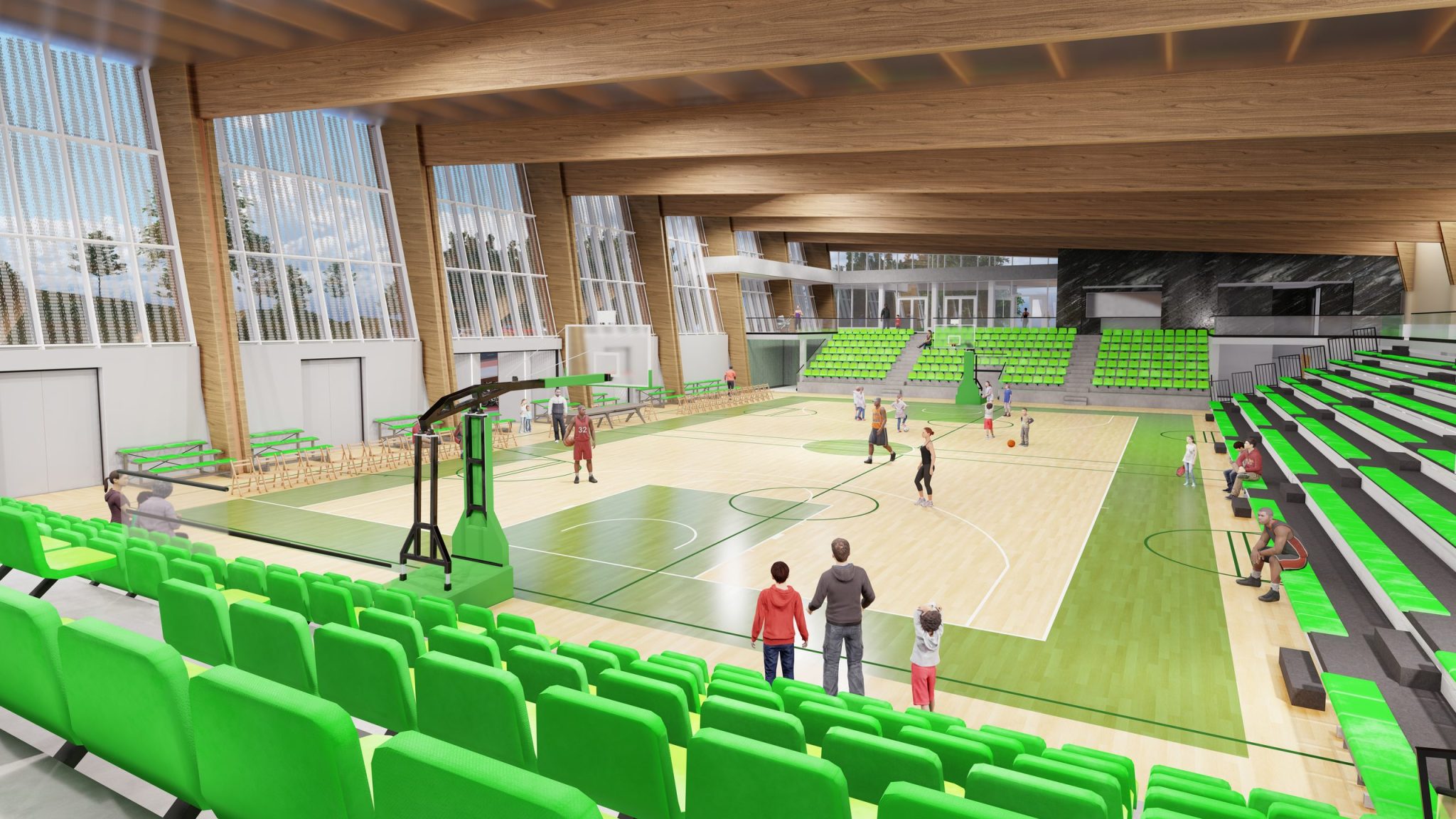Polideportivo Urgozo: polideportivo integrado en la topografía en Amorebieta