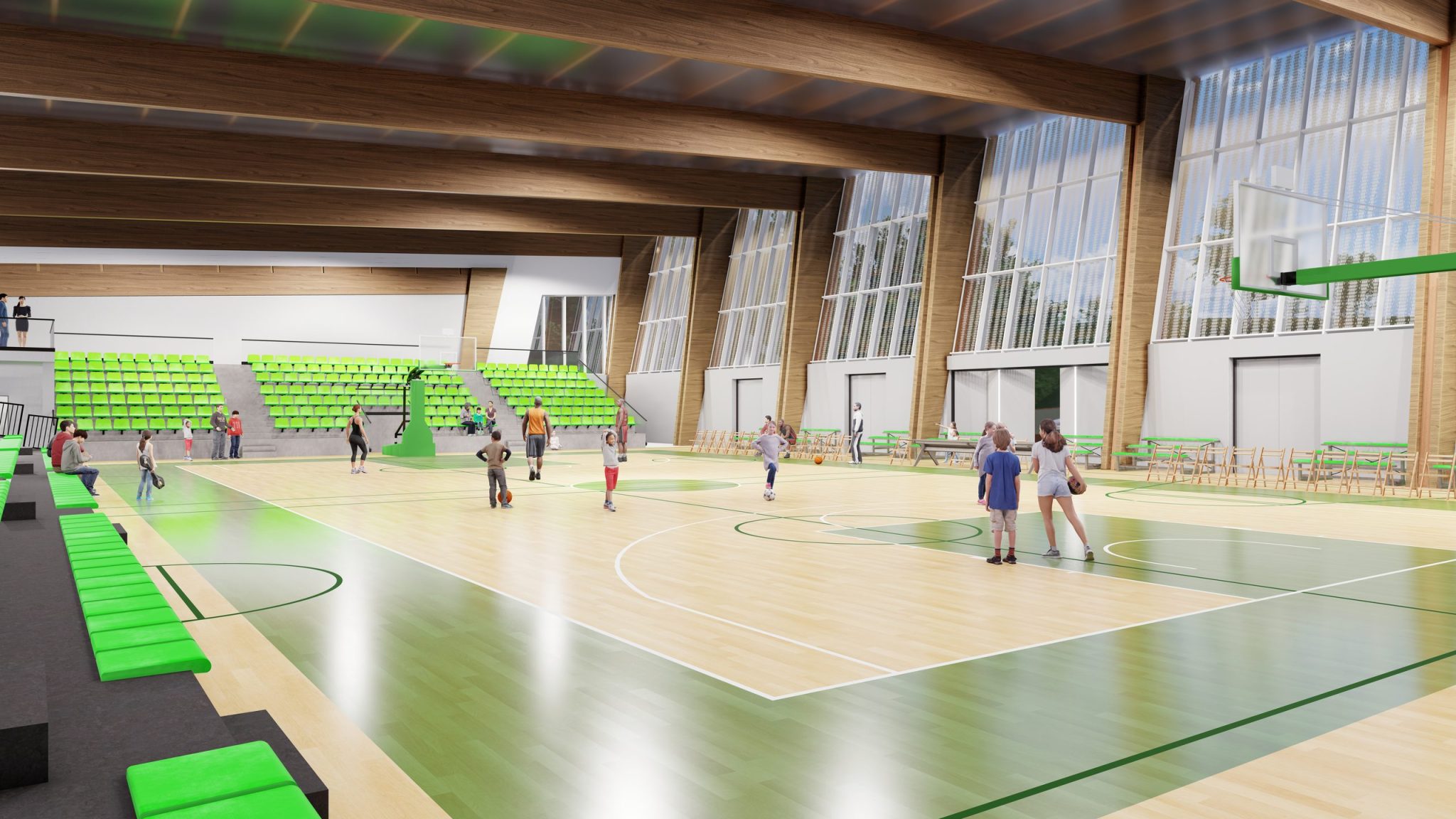Polideportivo Urgozo: polideportivo integrado en la topografía en Amorebieta