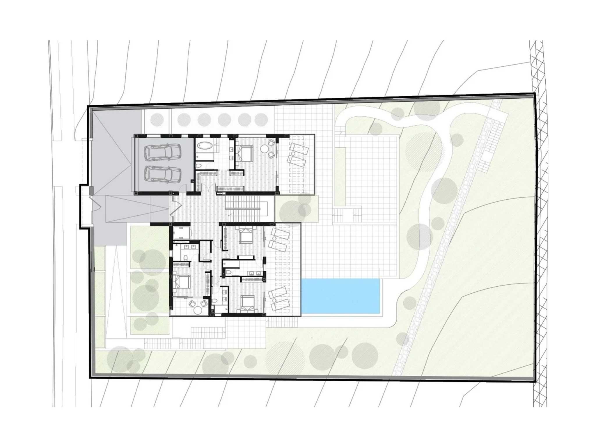 Plano del proyecto Proyecto CA: vivienda unifamiliar en la finca Cortesin, Marbella