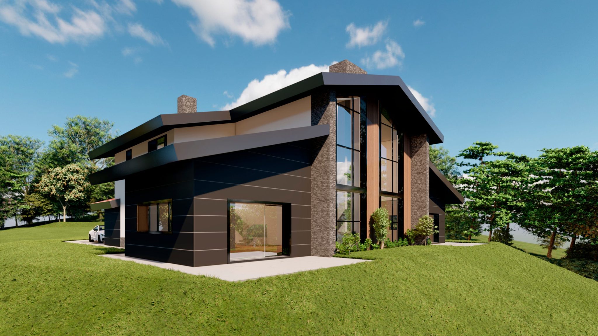 Proyecto UB: vivienda bifamiliar orientada al paisaje en Amorebieta