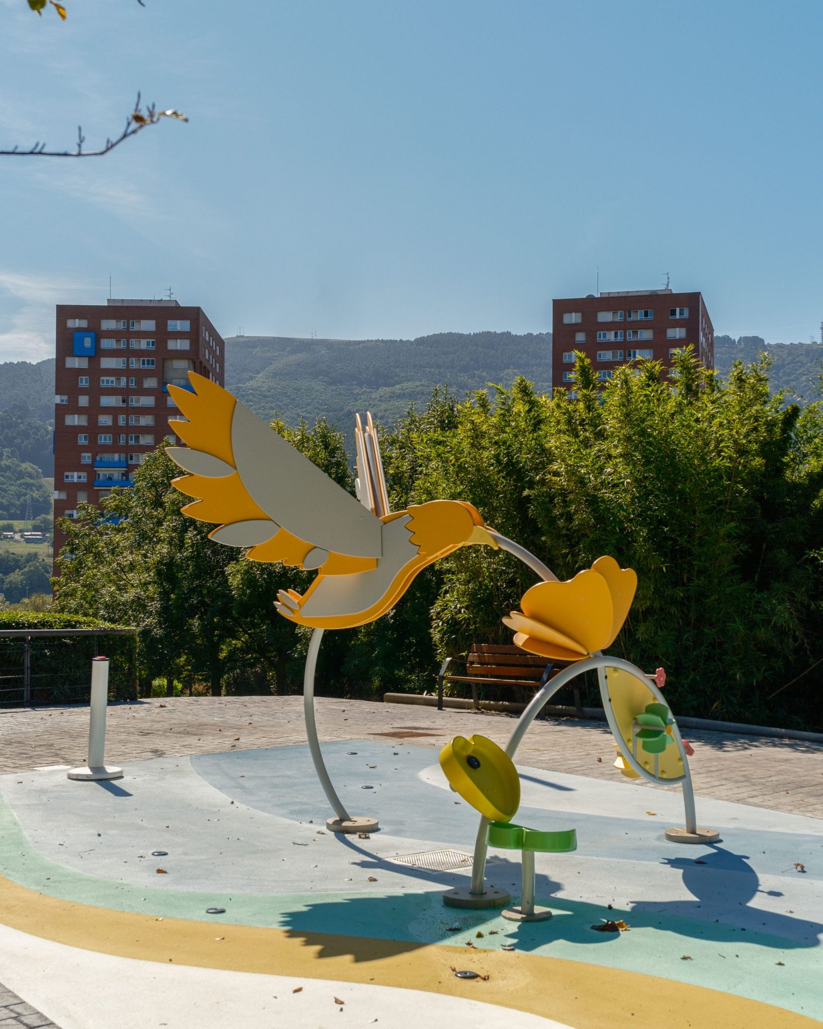 Parque infantil y Splash Park: parque infantil y splash park del Jardín Botánico de Barakaldo